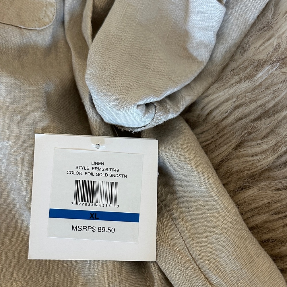Ellen Tracy 100% linen blouse -  Shimmering Beige Blouse - Picture 4 of 6